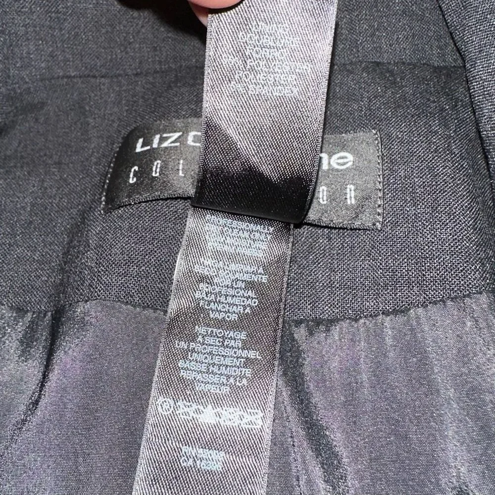 Liz Claiborne Collection Wool Blend Charcoal Gray Blazer Coat‎ Modest Career